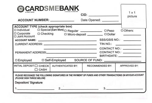 Specimen Card